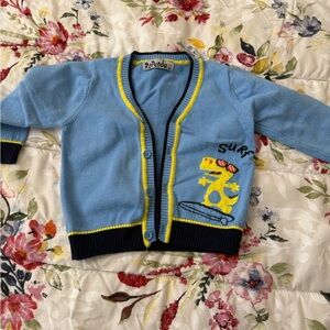 Blue Surf Dinosaur Kids Cardigan